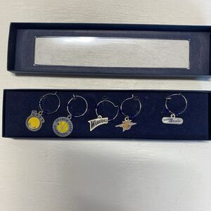 Golden State Warriors Wine Glass Charms Rare Lot Of 5